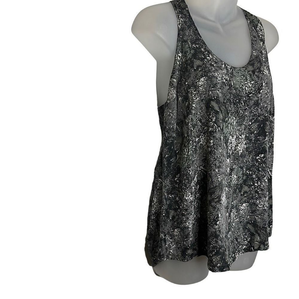 JOIE Sanders Splatter Print Silk Tank Top S charcoal - Picture 3 of 6